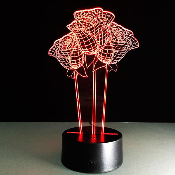 Интерьерный 3D-светильник «Три розы»