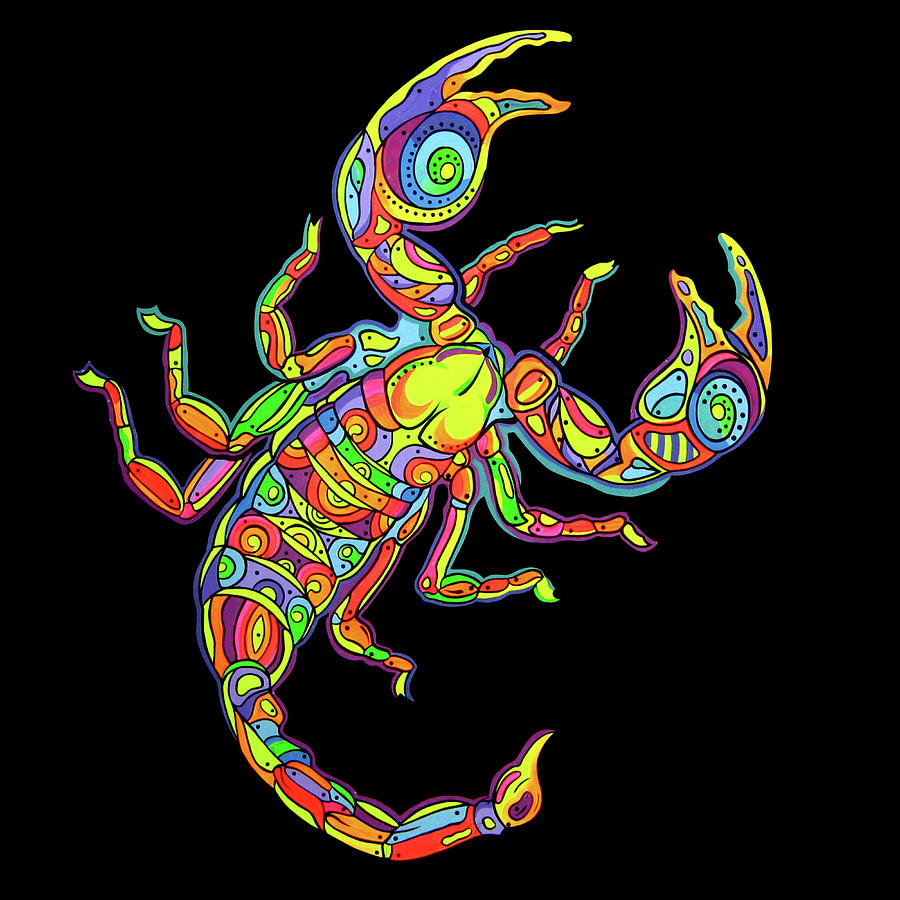 Разноцветный скорпион.