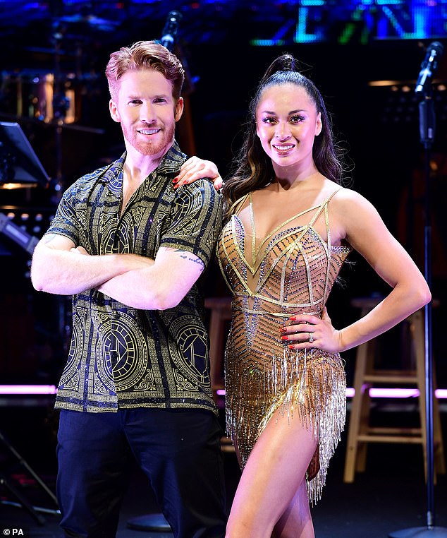 Strictly’s Katya and Neil Jones (pictured in May 2019), who’ve been together 11 years, lasted nearly a year after she was caught on camera kissing her dance partner Seann Walsh in a London street
