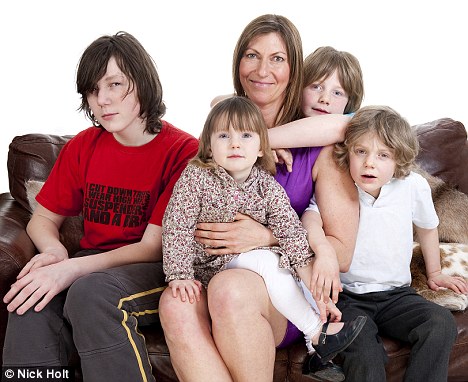 Priorities: Lucy Cavendish with her children, from left, Raymond, 13, Ottoline, two, Leonard, seven and Jerry, five