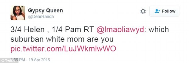 Best of both worlds? Another Twitter user said that although she is mostly Helen, a quarter of her is just like Pam 