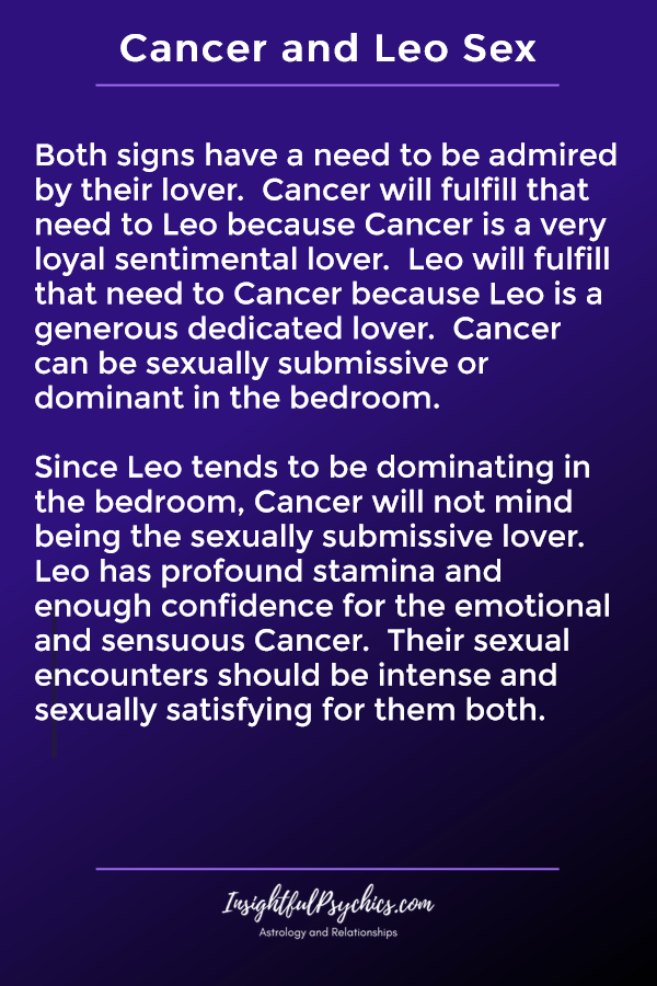 cancer and leo sexually compatible