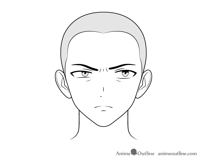 Anime henchman alarmed face drawing