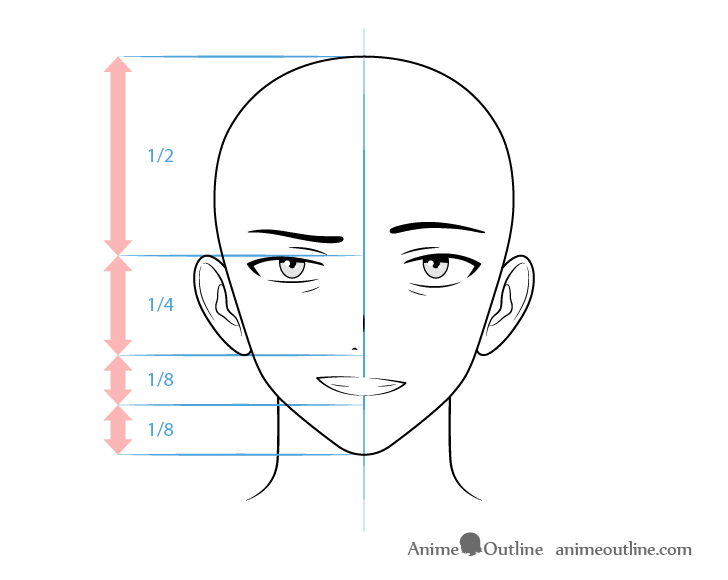 Anime thug male character bullying face drawing