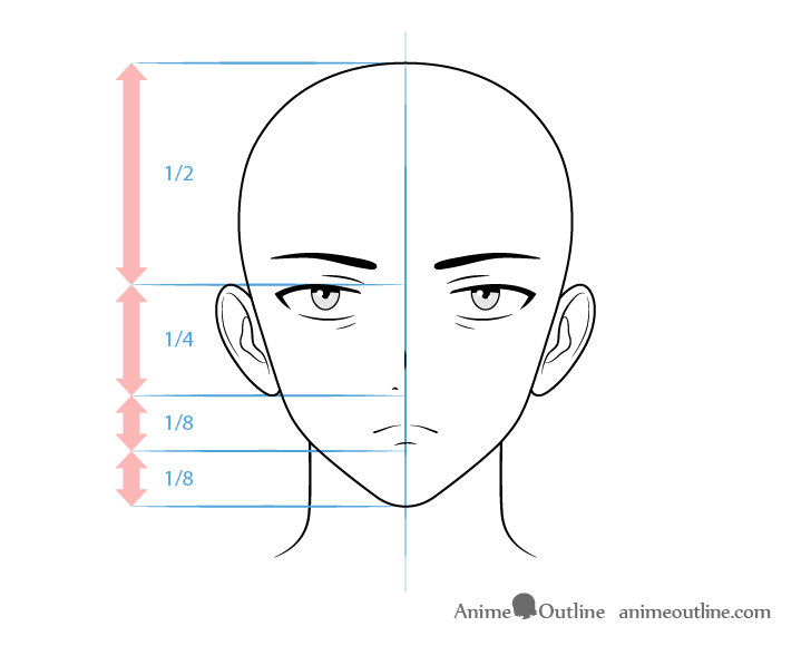 Anime thug male character face drawing