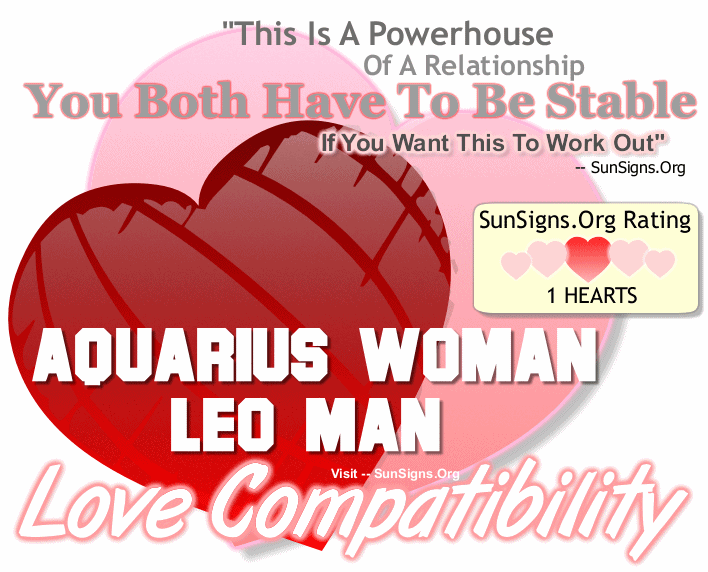 Aquarius Woman Leo Man Love Compatibility