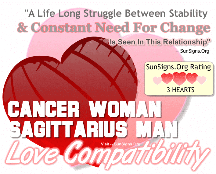 Cancer Woman Sagittarius Man Love Compatibility