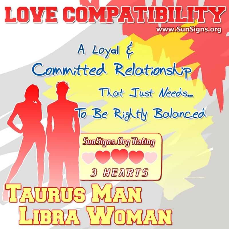 taurus man libra woman love compatibility