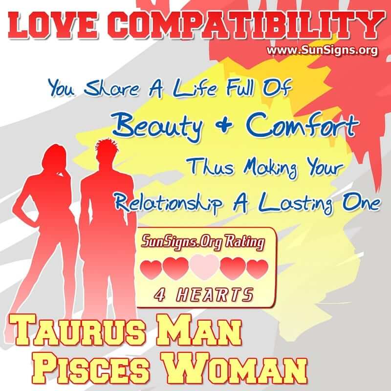 taurus man pisces woman love compatibility