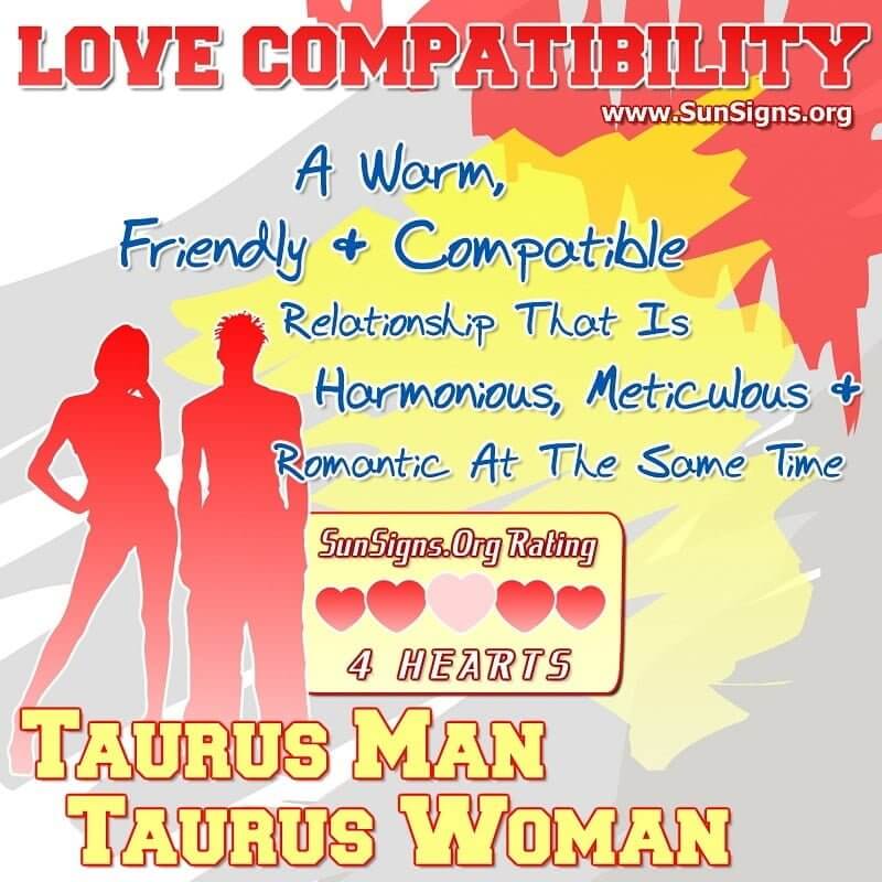 taurus man taurus woman love compatibility